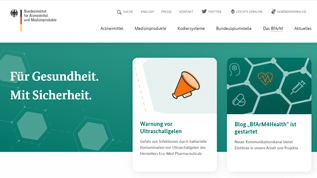 Zur Webseite des BfArM - Bundesinstituts für Arzneimittel und Medizinprodukte